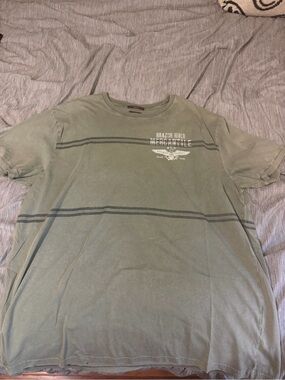 Brazor River Olive Green Short Sleeve Crewneck Tee with Chest Graphic